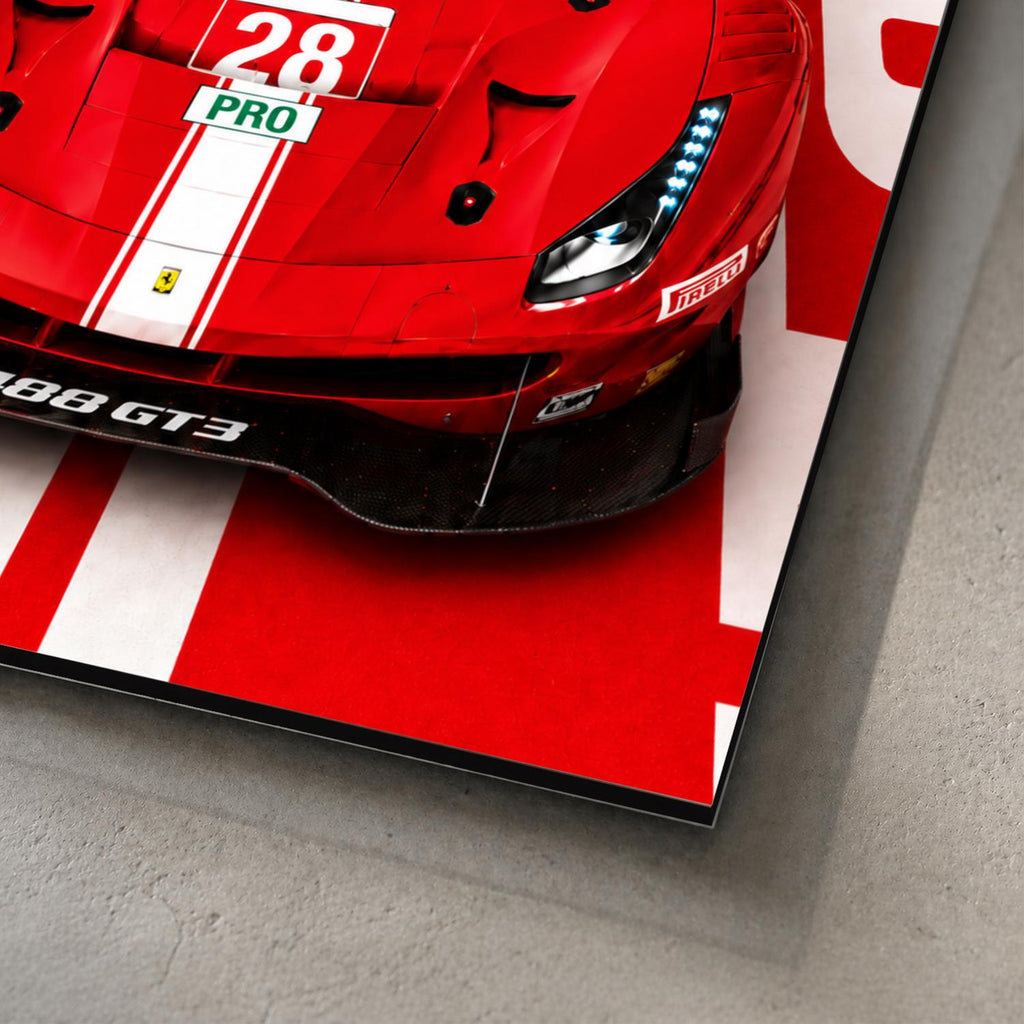 Ferrari 488 GT3 Metal Wall Art — премиальный настенный постер на алюминии, изображение товара 2