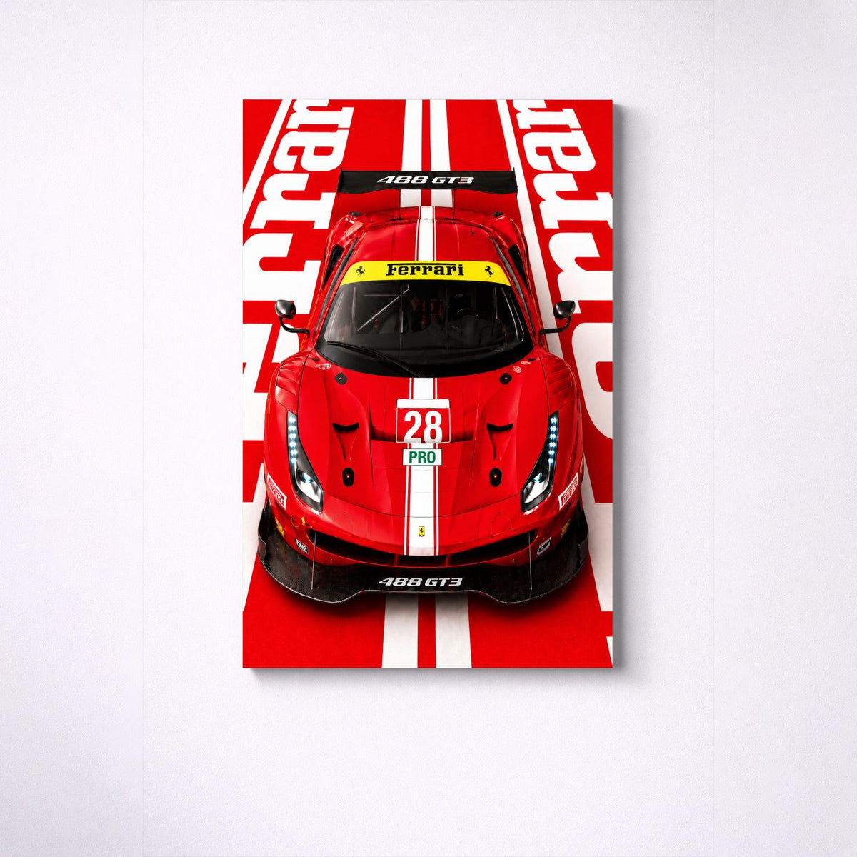 Ferrari 488 GT3 Metal Wall Art — премиальный настенный постер на алюминии, изображение товара 4