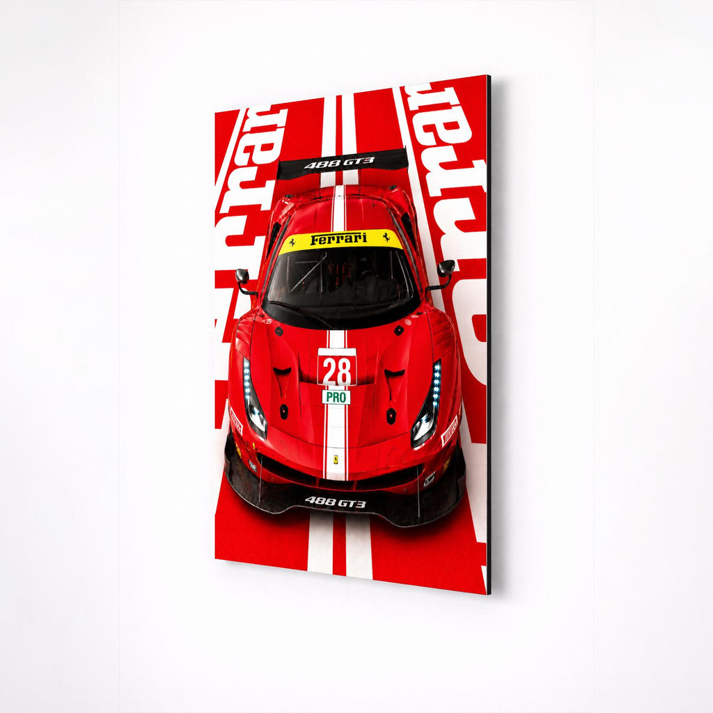 Ferrari 488 GT3 Metal Wall Art — премиальный настенный постер на алюминии, изображение товара 5