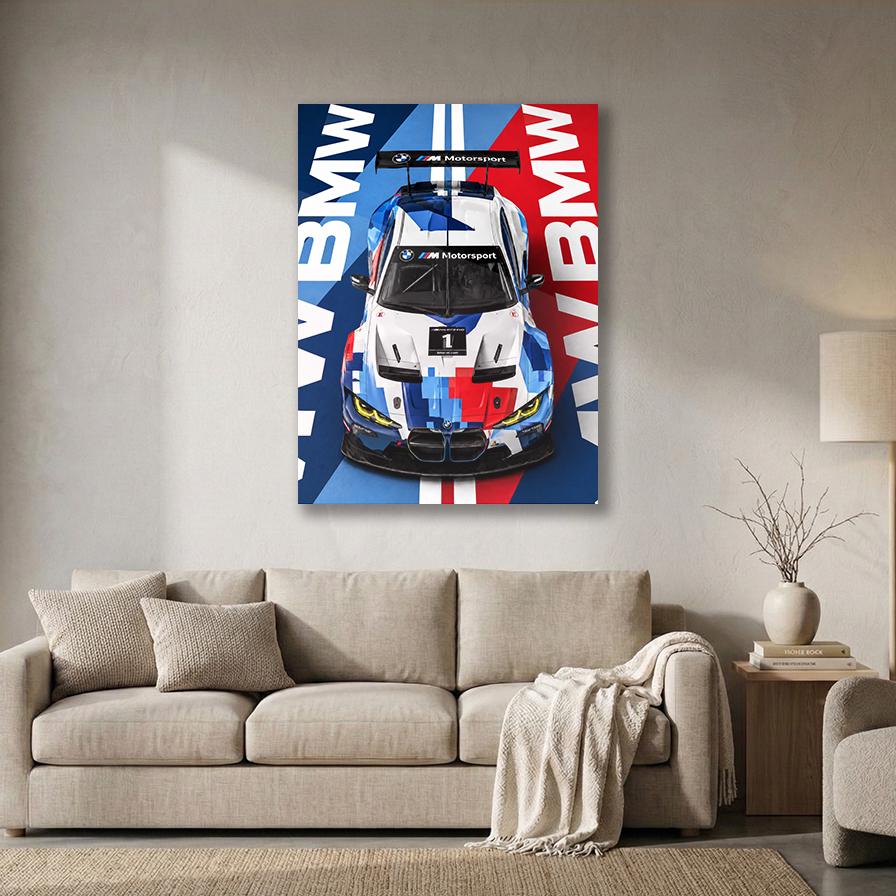 BMW M4 G82 GT3 Metal Wall Art – arte da parete premium in alluminio, immagine prodotto 10