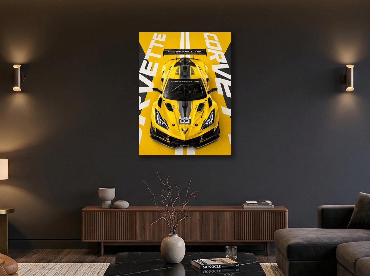 Corvette Z06 GT3.R Metal Wall Art – hochwertiges Aluminium-Wandbild, Produktbild 9