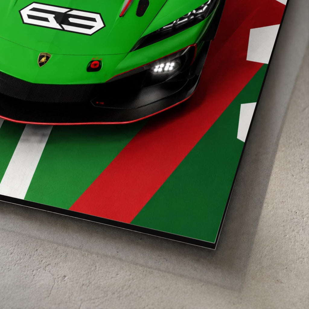 Lamborghini Temerario GT3 настенный постер на металле — премиальный настенный постер на алюминии, изображение товара 3