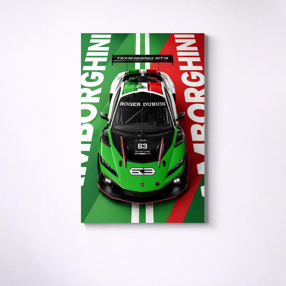 Lamborghini Temerario GT3 настенный постер на металле — премиальный настенный постер на алюминии, изображение товара 5