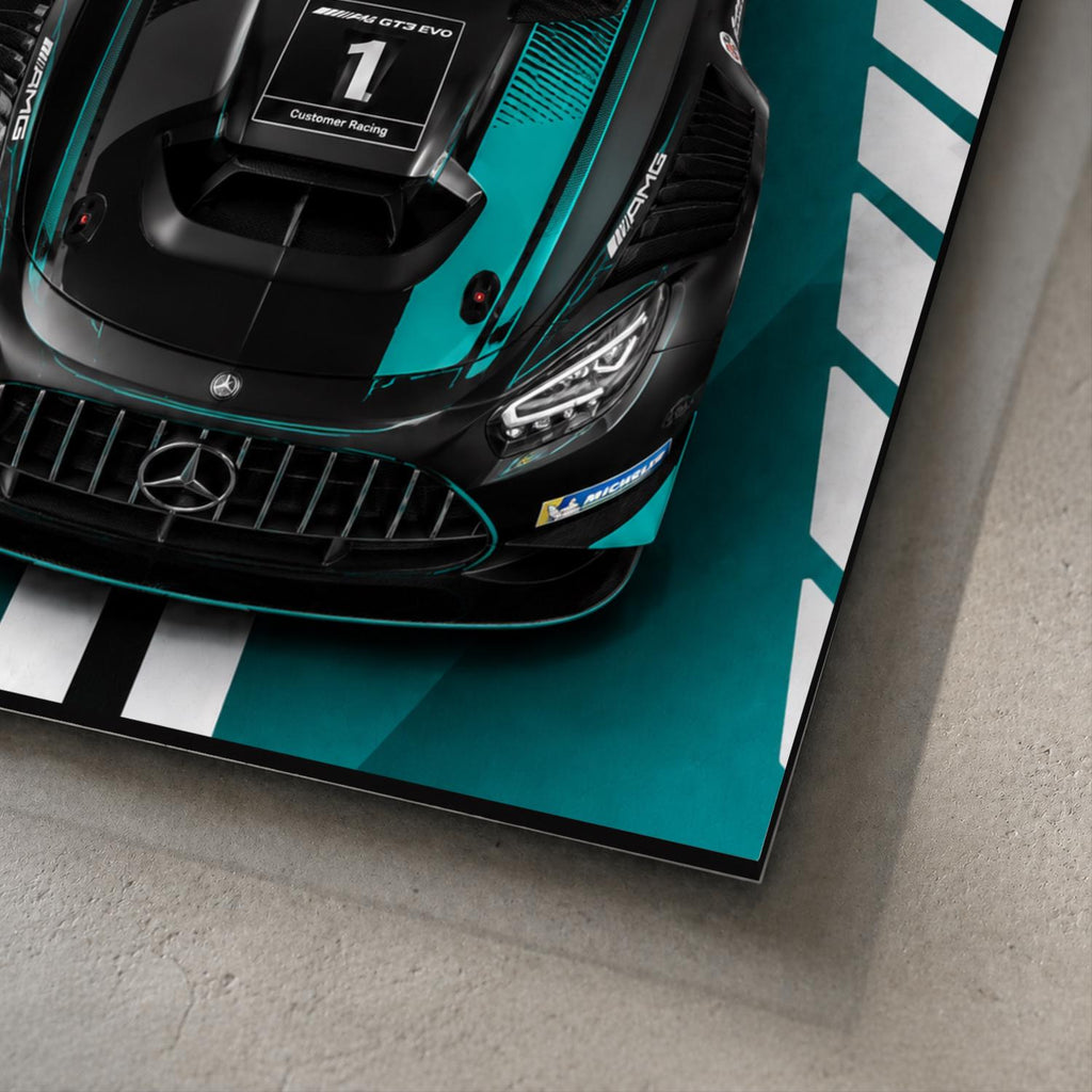 Mercedes-AMG GT3 Metal Wall Art – premium aluminum metal wall art, product image 3
