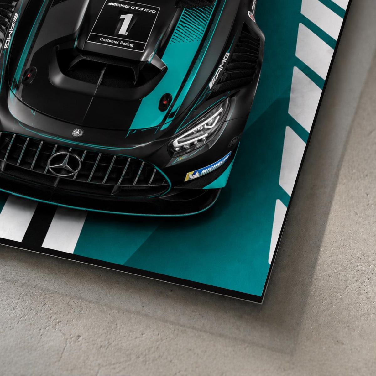 Mercedes-AMG GT3 Metal Wall Art – premium aluminum metal wall art, product image 3
