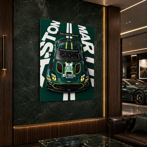 Aston Martin Vantage GT3 Metal Wall Art – premium aluminum metal wall art, product image 1