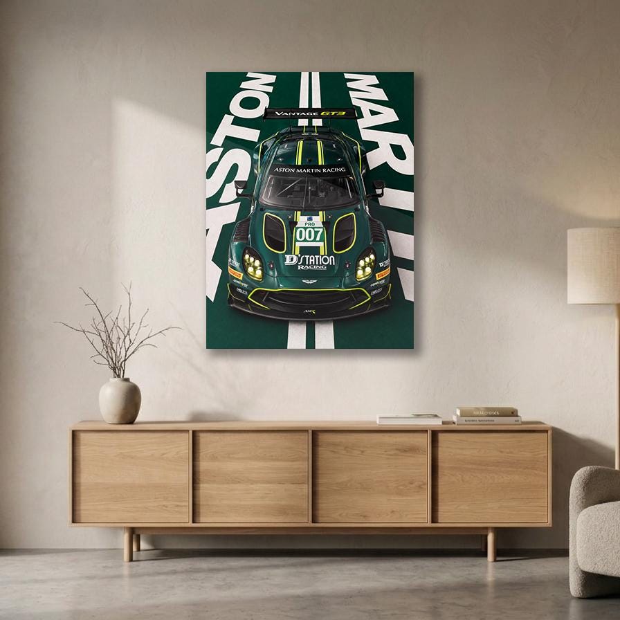 Aston Martin Vantage GT3 Metal Wall Art – premium aluminum metal wall art, product image 10