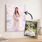 Portrait de grossesse personnalisé sur métal d’après votre photo – décoration murale premium en aluminium, image produit 1