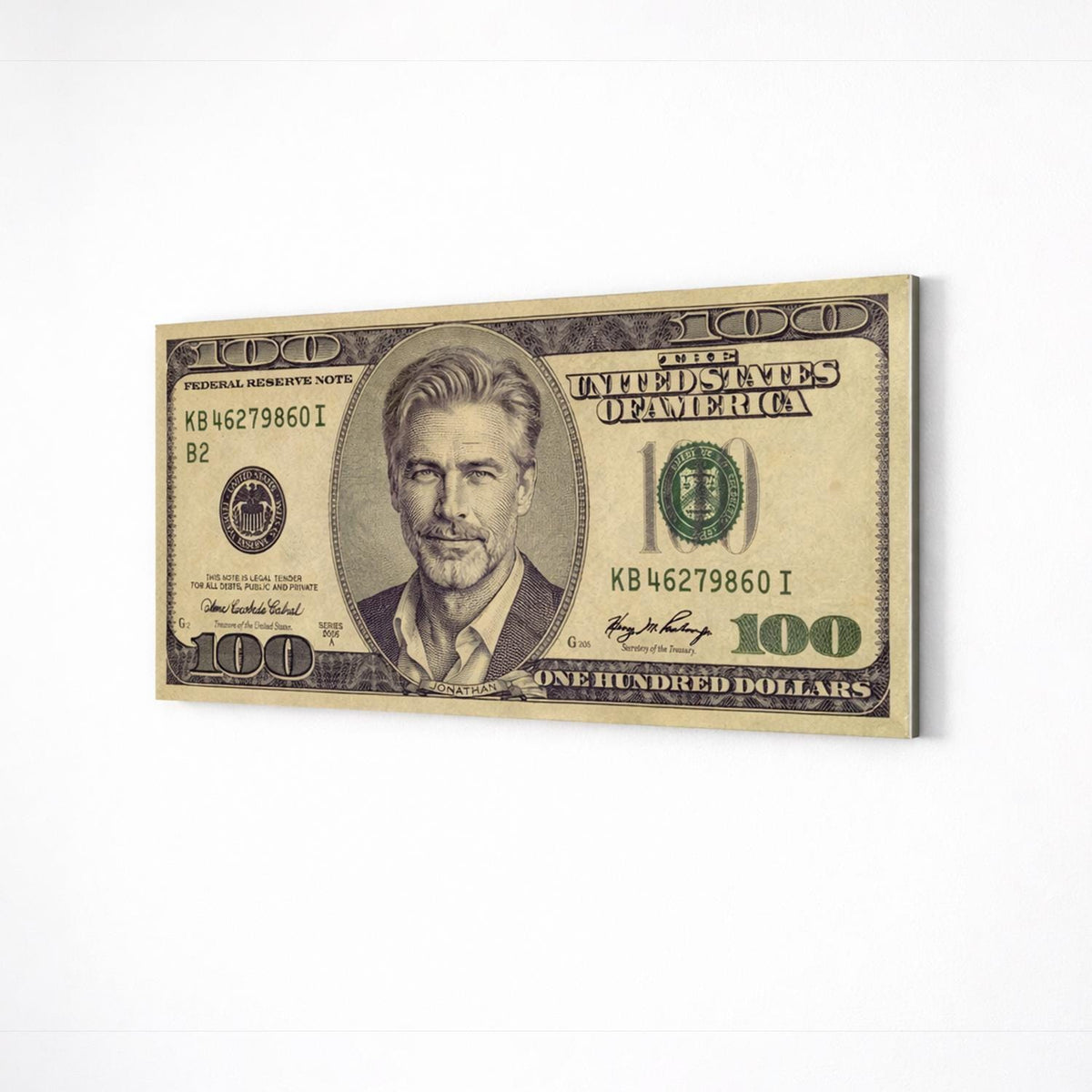 Custom Dollar Bill Portrait on Metal from Your Photo – premium aluminum metal wall art, product image 5