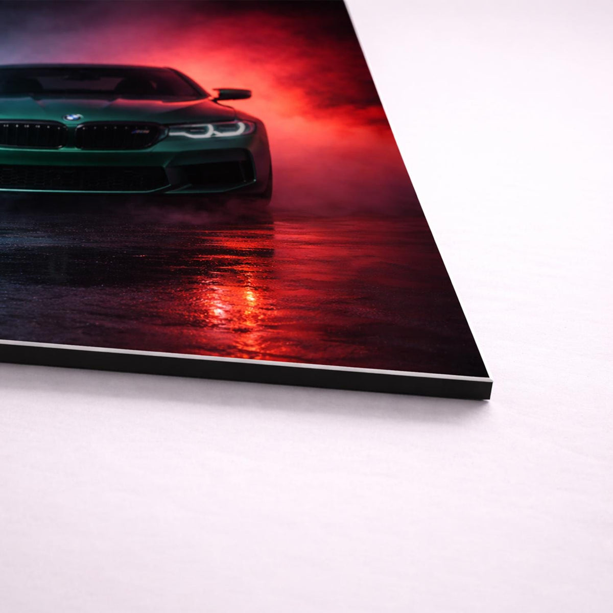 BMW M5 F90 Metal Wall Art – Neon Sports Car Poster – premium aluminum metal wall art, product image 5