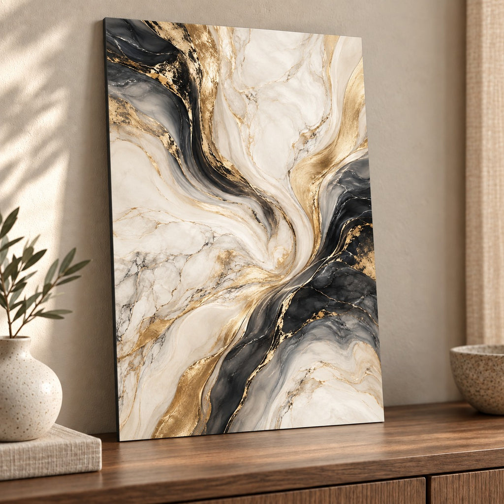 Quiet Luxury Marble Abstract Metal Wall Art — thumbnail