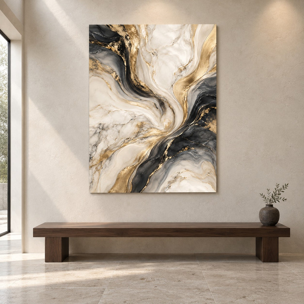 Quiet Luxury Marble Abstract Metal Wall Art — limestone gallery