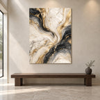 Quiet Luxury Marble Abstract Metal Wall Art — limestone gallery
