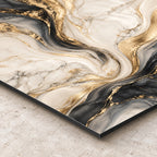Quiet Luxury Marble Abstract Metal Wall Art — closeup bottom corner