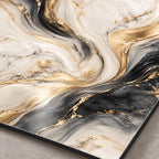 Quiet Luxury Marble Abstract Metal Wall Art — macro print surface