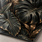 Dark Botanical Luxury Metal Wall Art — macro print surface