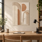 Neutral Japandi Arches Minimalist Metal Wall Art — japandi home office
