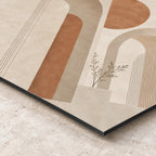 Neutral Japandi Arches Minimalist Metal Wall Art — closeup bottom corner