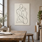 Black White Line Figures Minimalist Metal Wall Art — creative studio