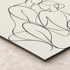 Black White Line Figures Minimalist Metal Wall Art — closeup bottom corner