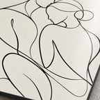 Black White Line Figures Minimalist Metal Wall Art — macro print surface