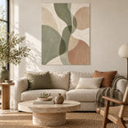 Sage Organic Shapes Minimalist Metal Wall Art — sage living room