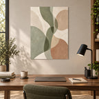Sage Organic Shapes Minimalist Metal Wall Art — sage home office
