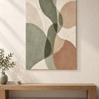 Sage Organic Shapes Minimalist Metal Wall Art — gallery display