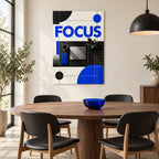 Focus Deep Work Motivational Metal Wall Art — creative meeting room