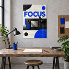 Focus Deep Work Motivational Metal Wall Art — design studio