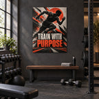 Train With Purpose Gym Metal Wall Art — premium home gym