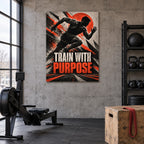 Train With Purpose Gym Metal Wall Art — training studio