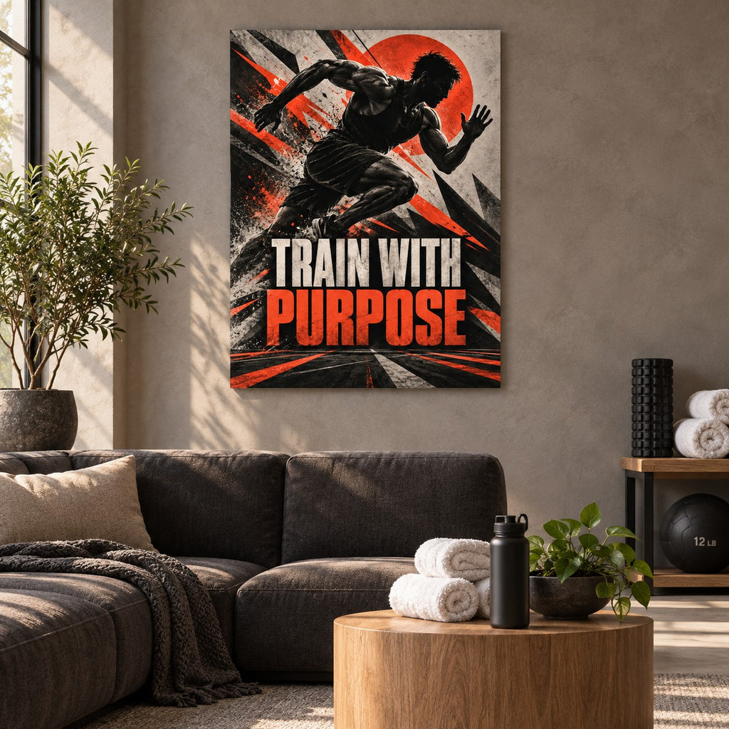 Train With Purpose Gym Metal Wall Art — recovery lounge