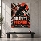 Train With Purpose Gym Metal Wall Art — gallery display