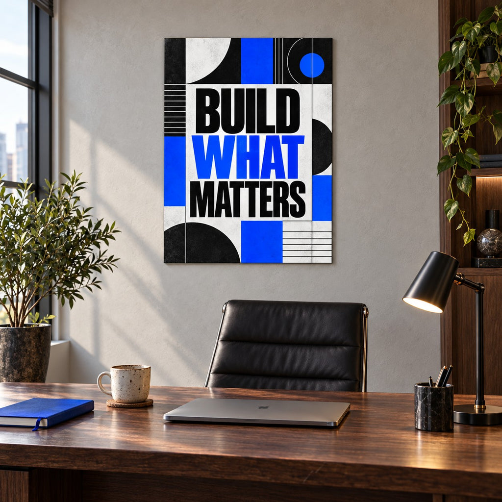 Build What Matters Quote Metal Wall Art — designer home office
