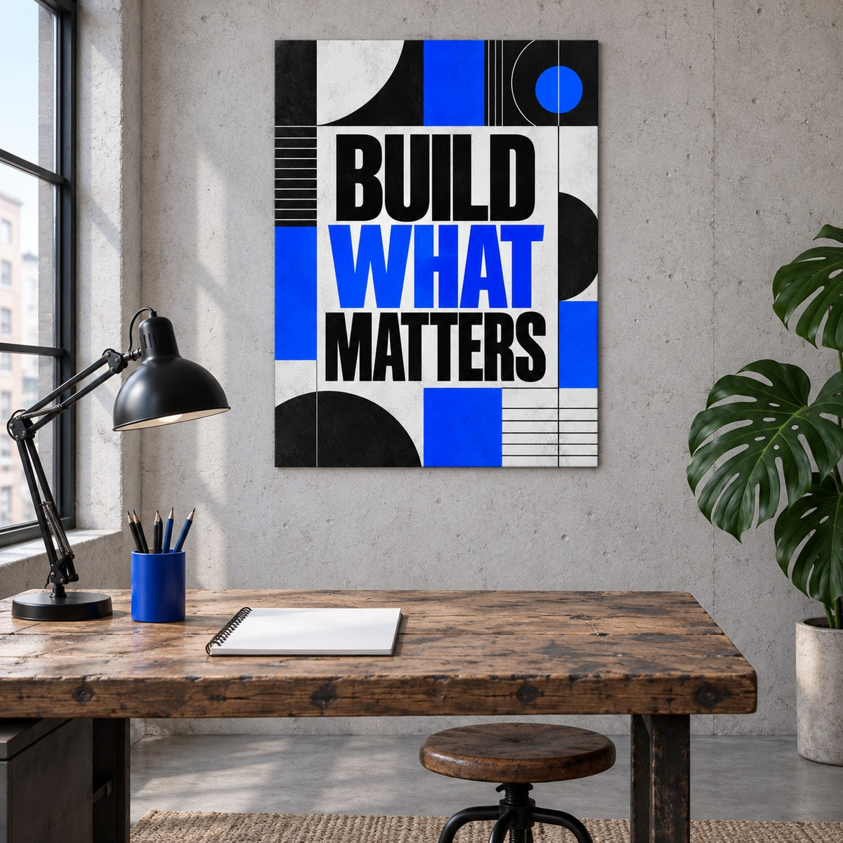Build What Matters Quote Metal Wall Art — design studio
