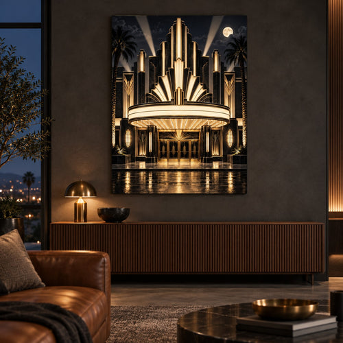Art Deco Home Cinema Metal Wall Art — home cinema lounge