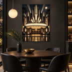 Art Deco Home Cinema Metal Wall Art — art deco dining bar