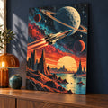 Retro Cosmic Cinema Movie Metal Wall Art — thumbnail