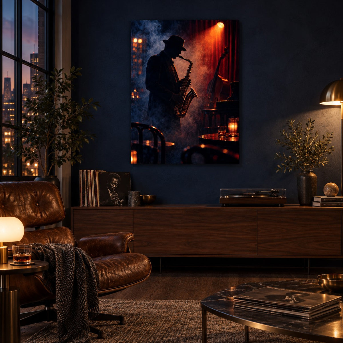 Midnight Jazz Club Music Metal Wall Art — luxury lounge