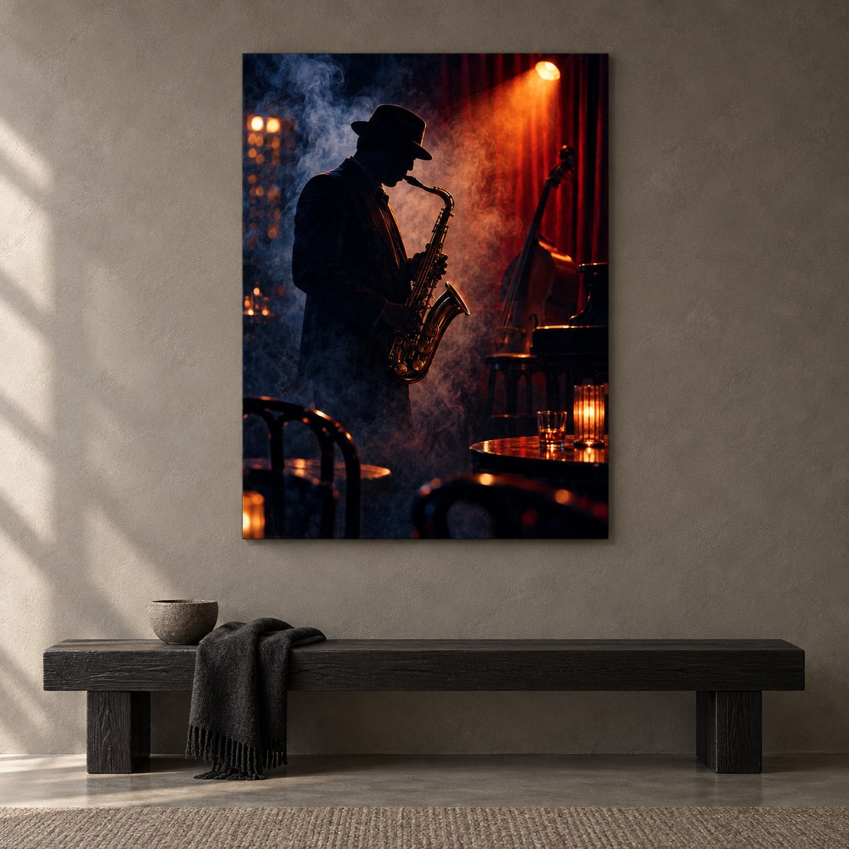 Midnight Jazz Club Music Metal Wall Art — gallery display