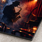 Midnight Jazz Club Music Metal Wall Art — macro print surface