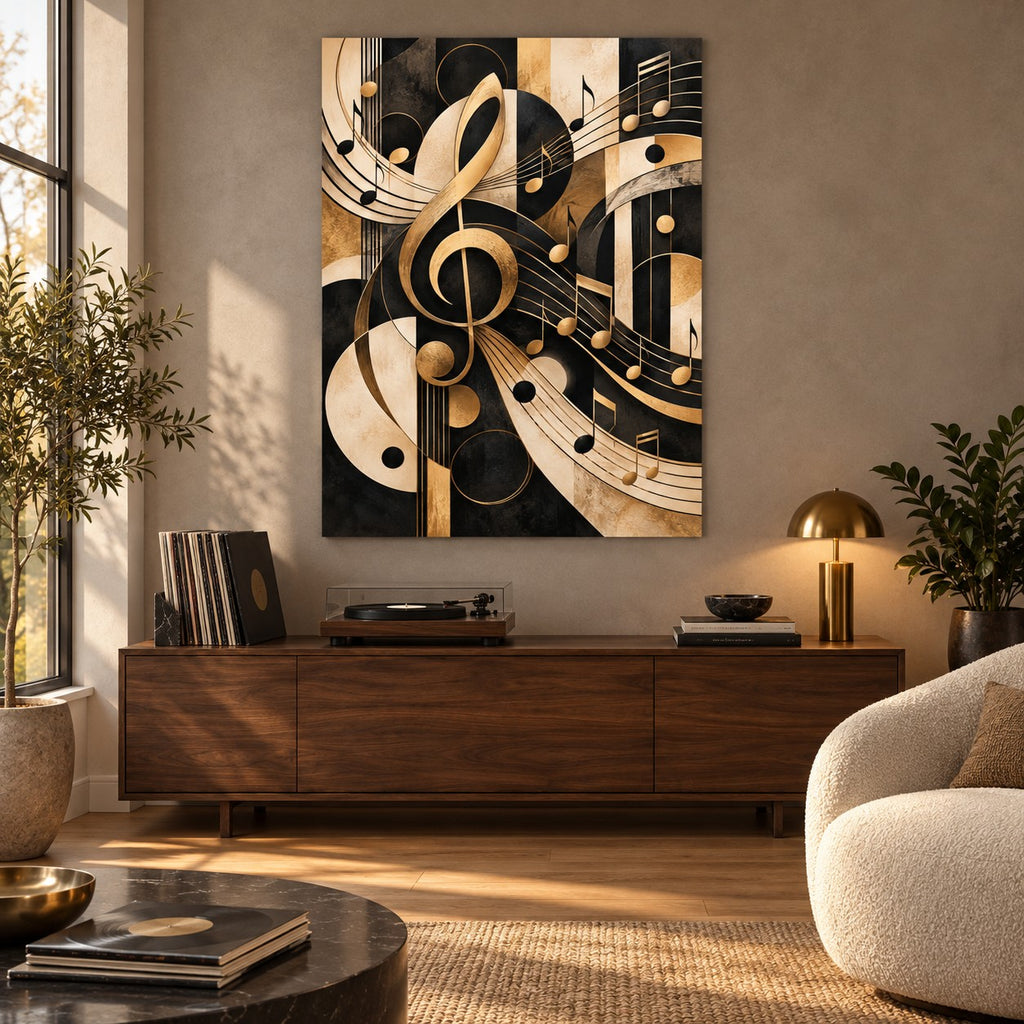 Abstract Music Notes Metal Wall Art — luxury lounge