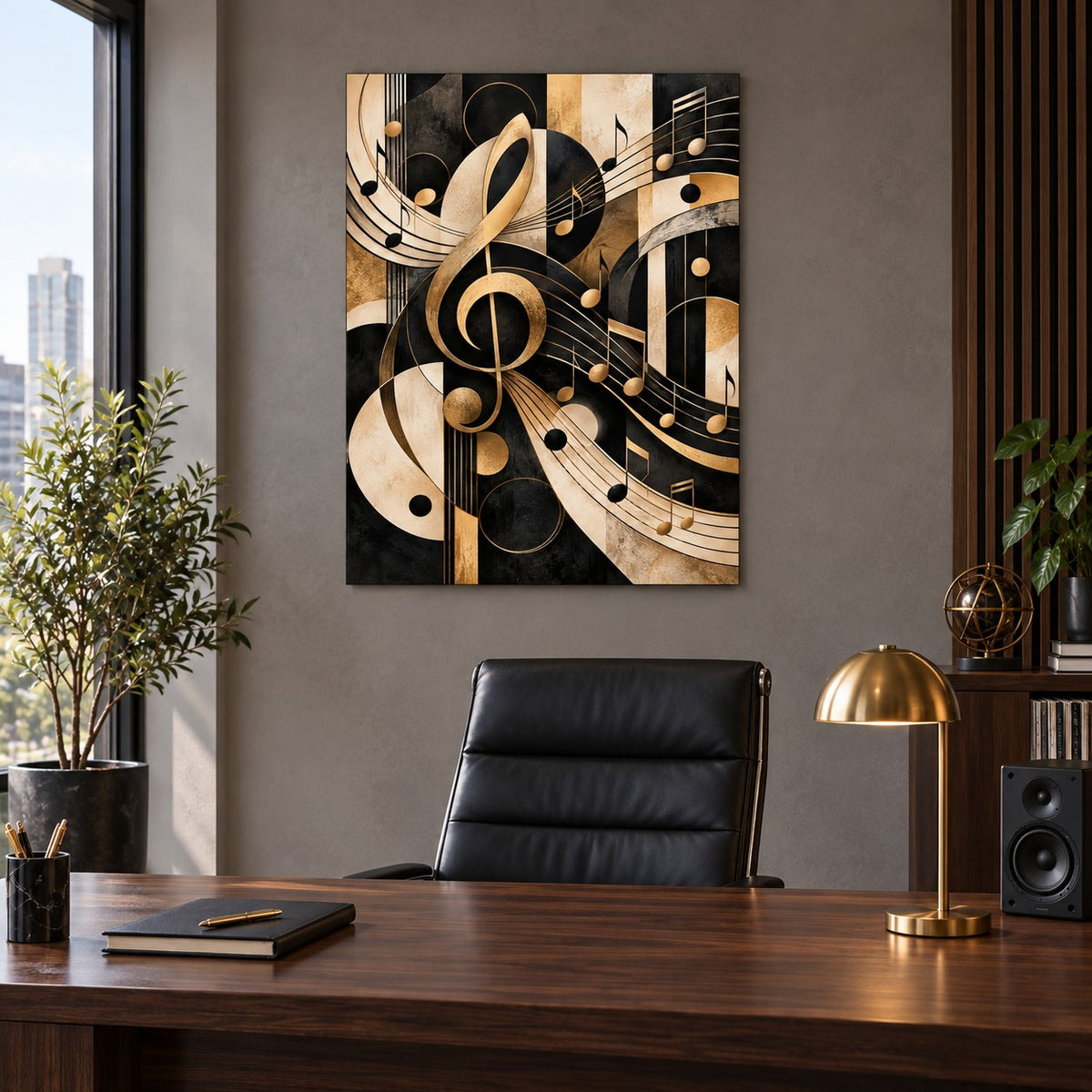 Abstract Music Notes Metal Wall Art — executive office
