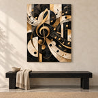 Abstract Music Notes Metal Wall Art — gallery display