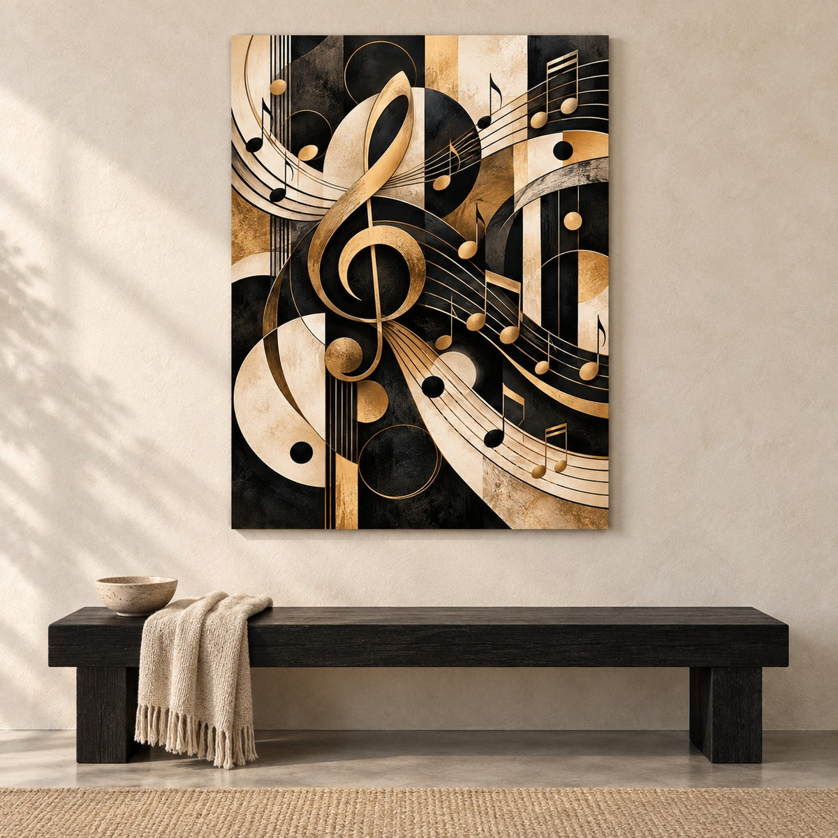 Abstract Music Notes Metal Wall Art — gallery display