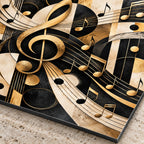 Abstract Music Notes Metal Wall Art — macro print surface