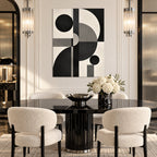 Black Mono Geometry Abstract Metal Wall Art — art deco dining room