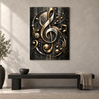 Modern Music Symbols Metal Wall Art — gallery display