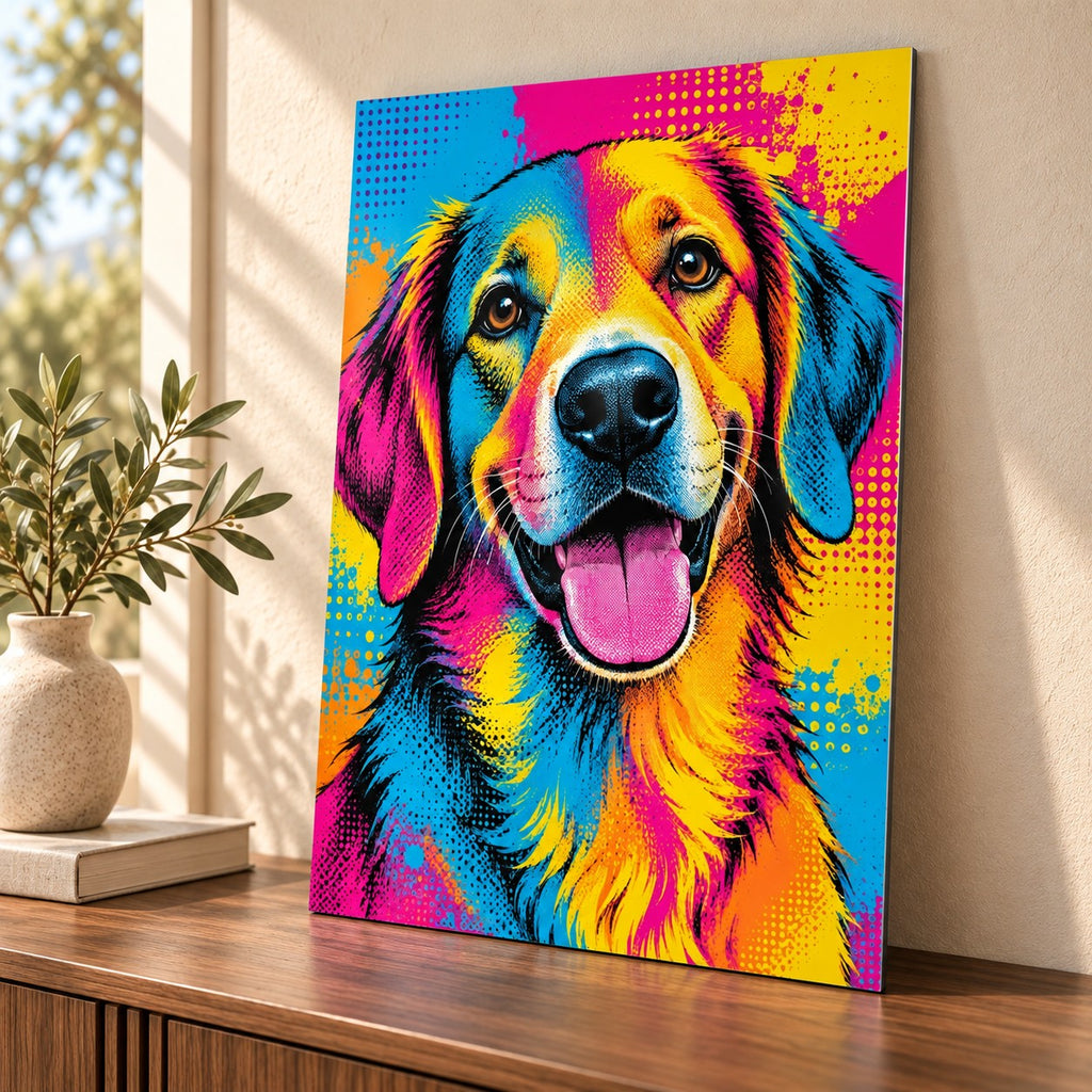 Colorful Pop Art Dog Metal Wall Art — thumbnail